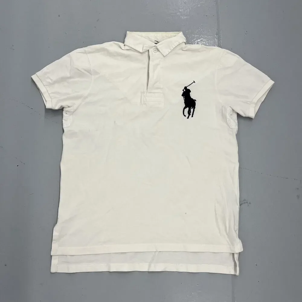 Vintage 90s Polo Ralph Lauren White Big Pony Polo